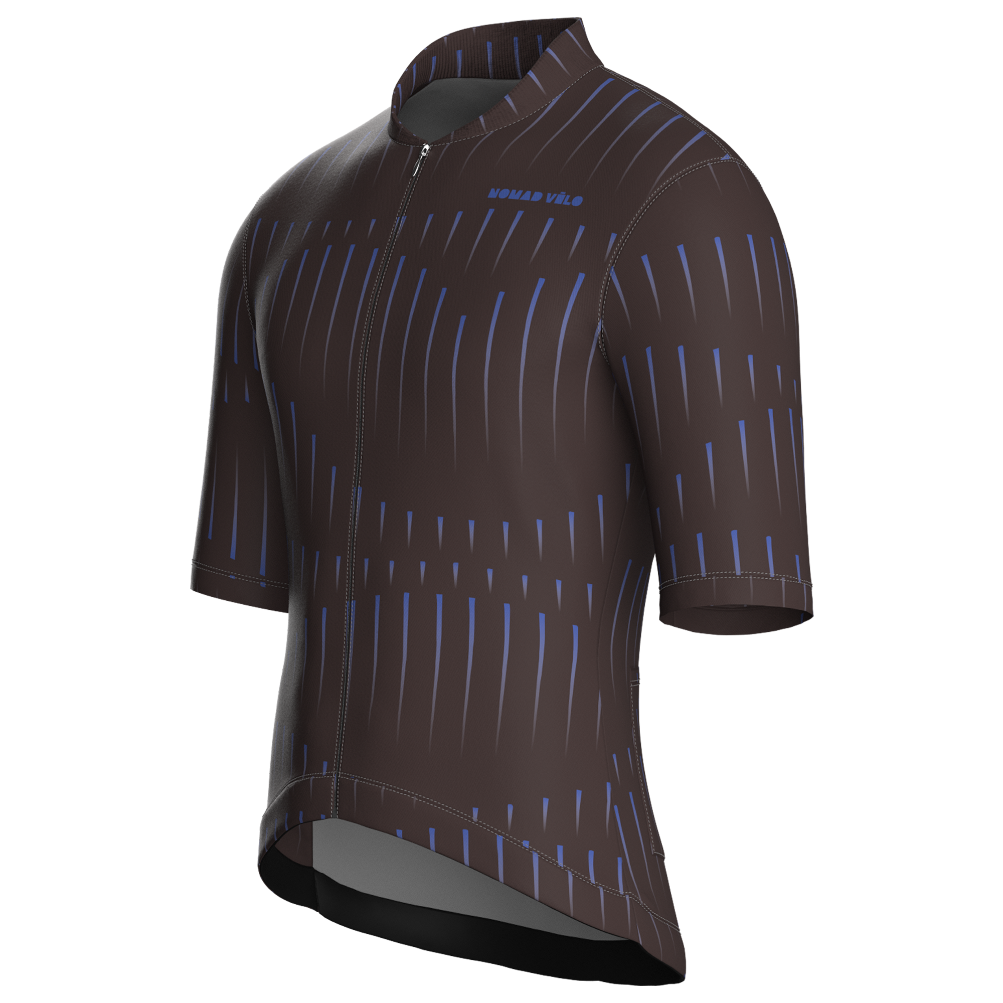 Maglia da ciclismo a righe marroni – Manica corta, vestibilità da gara
