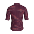 Maglia da ciclismo a righe bordeaux – Manica corta, vestibilità da gara