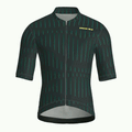 Maglia da ciclismo a maniche corte verde gessato, vestibilità da gara