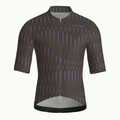 Maglia da ciclismo a righe marroni – Manica corta, vestibilità da gara