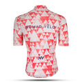 Maglia da ciclismo rossa geometrica – Vestibilità aderente, aerodinamica e veloce | Nomad Vélo