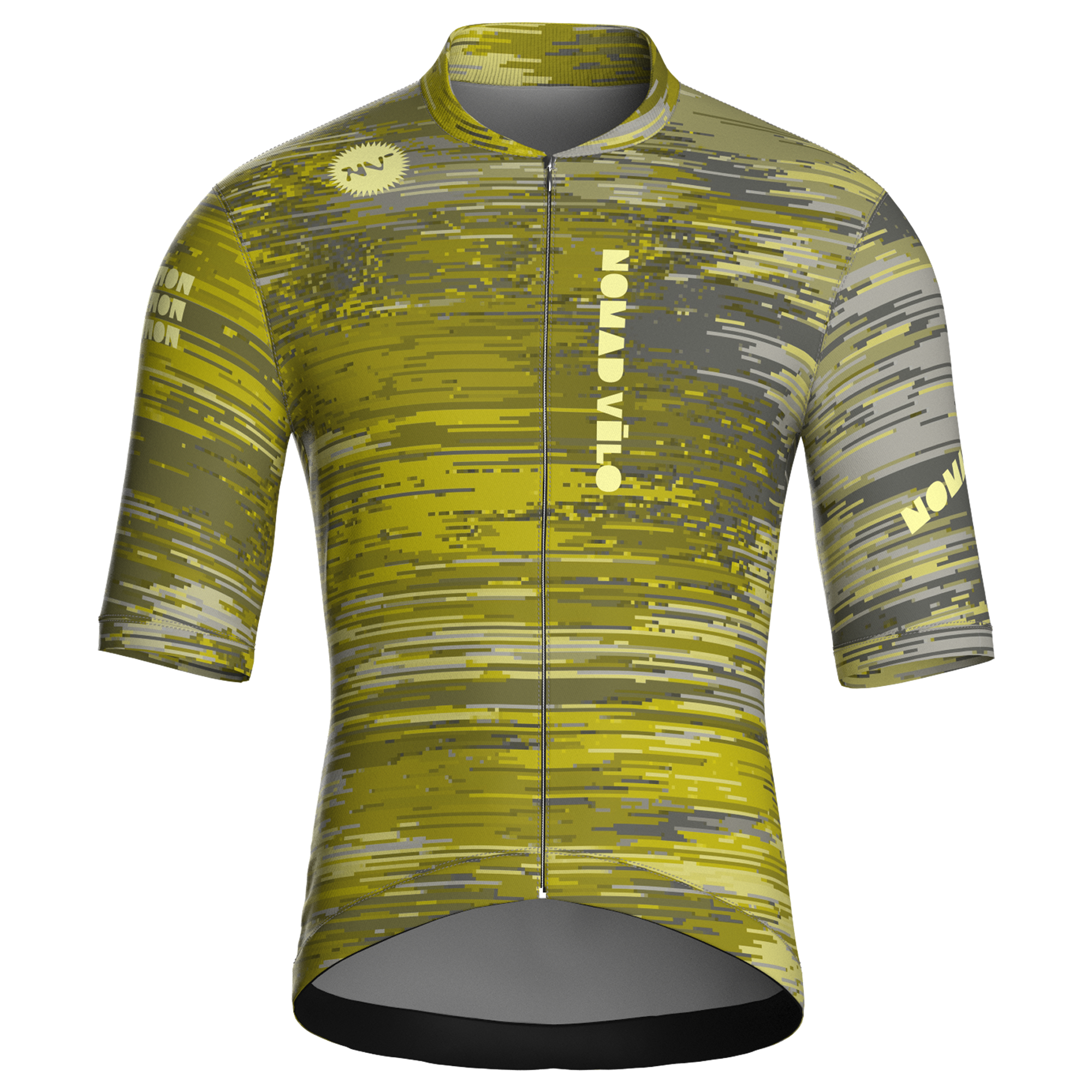 Maglia da ciclismo Glitch Olive a maniche corte, vestibilità da gara