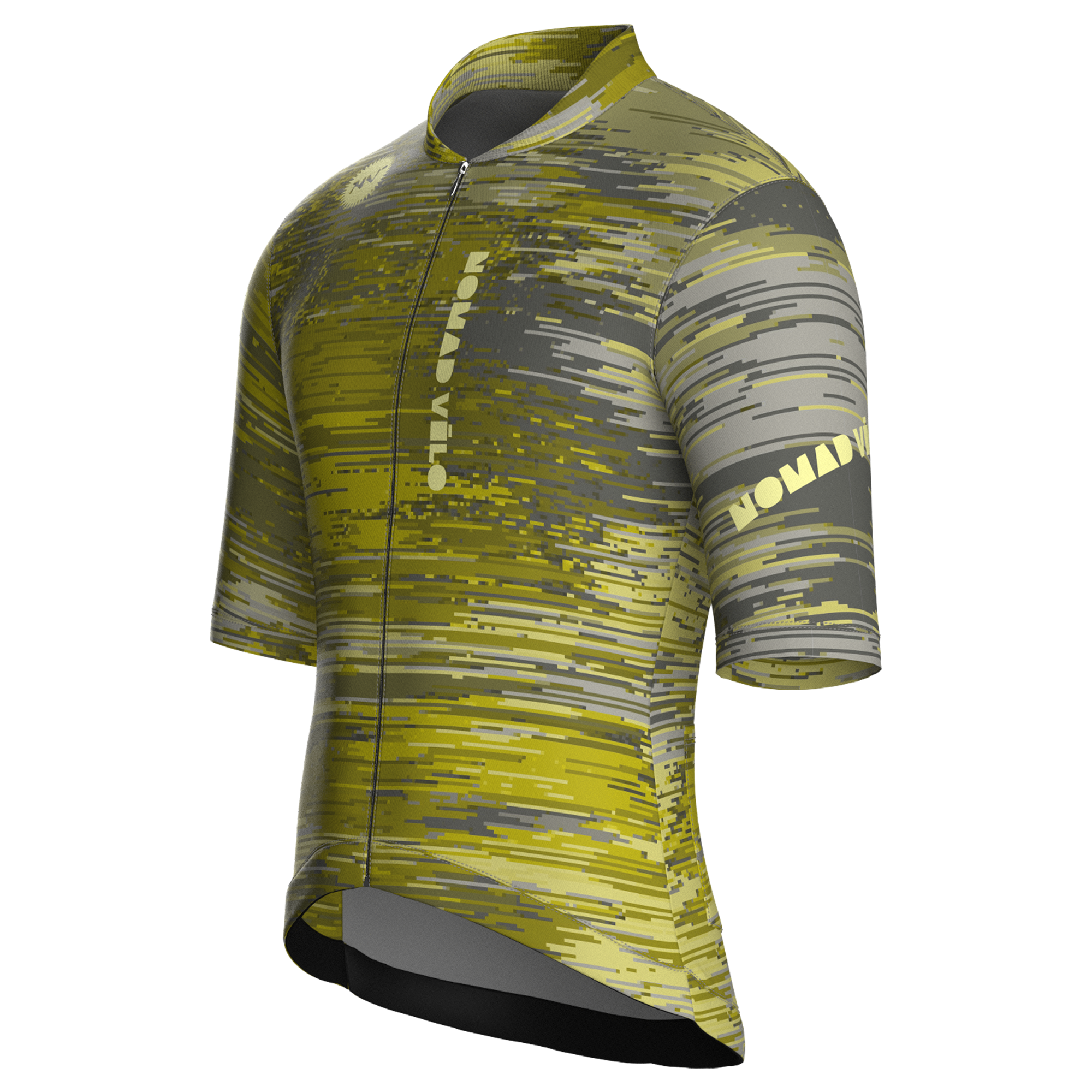 Maglia da ciclismo Glitch Olive a maniche corte, vestibilità da gara