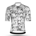 Maglia da ciclismo grigia aerodinamica – Maniche corte, vestibilità da gara, motivo geometrico, ideale per pedalate veloci | Nomad Vélo