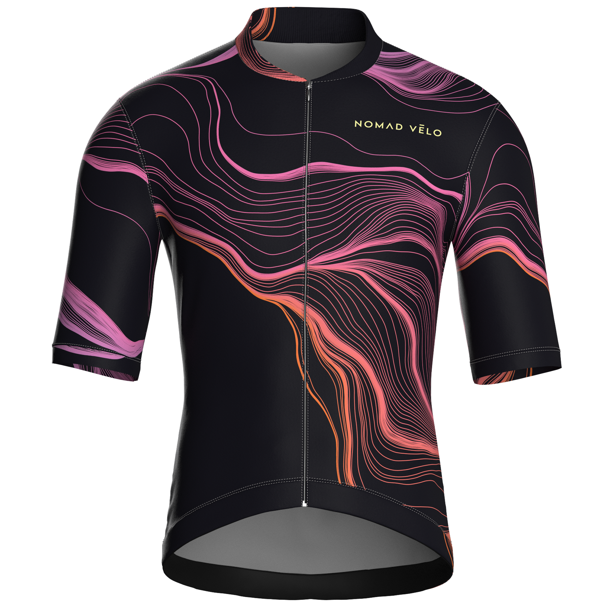 Maglia da ciclismo Contour nera a maniche corte, vestibilità da gara.