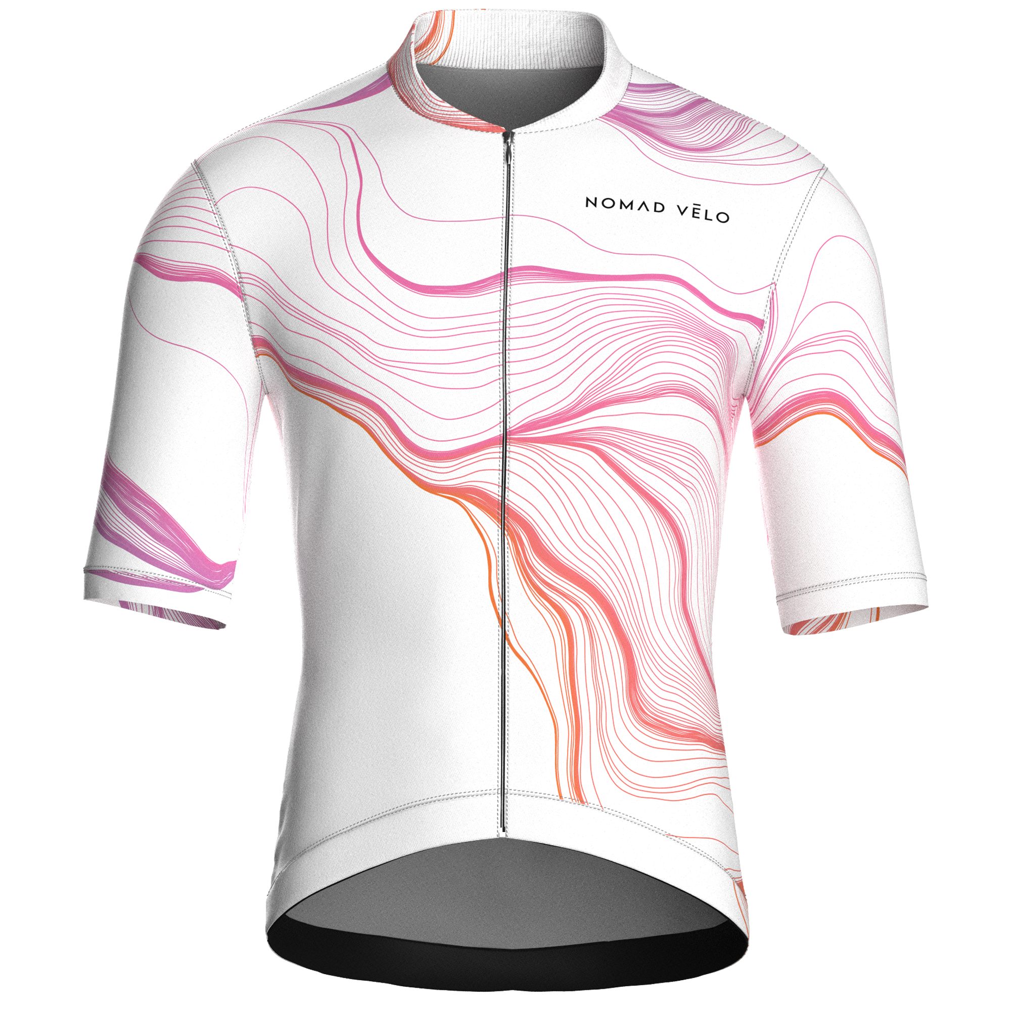Maglia da ciclismo bianca Contour a maniche corte, vestibilità da gara
