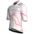 Maglia da ciclismo bianca Contour a maniche corte, vestibilità da gara