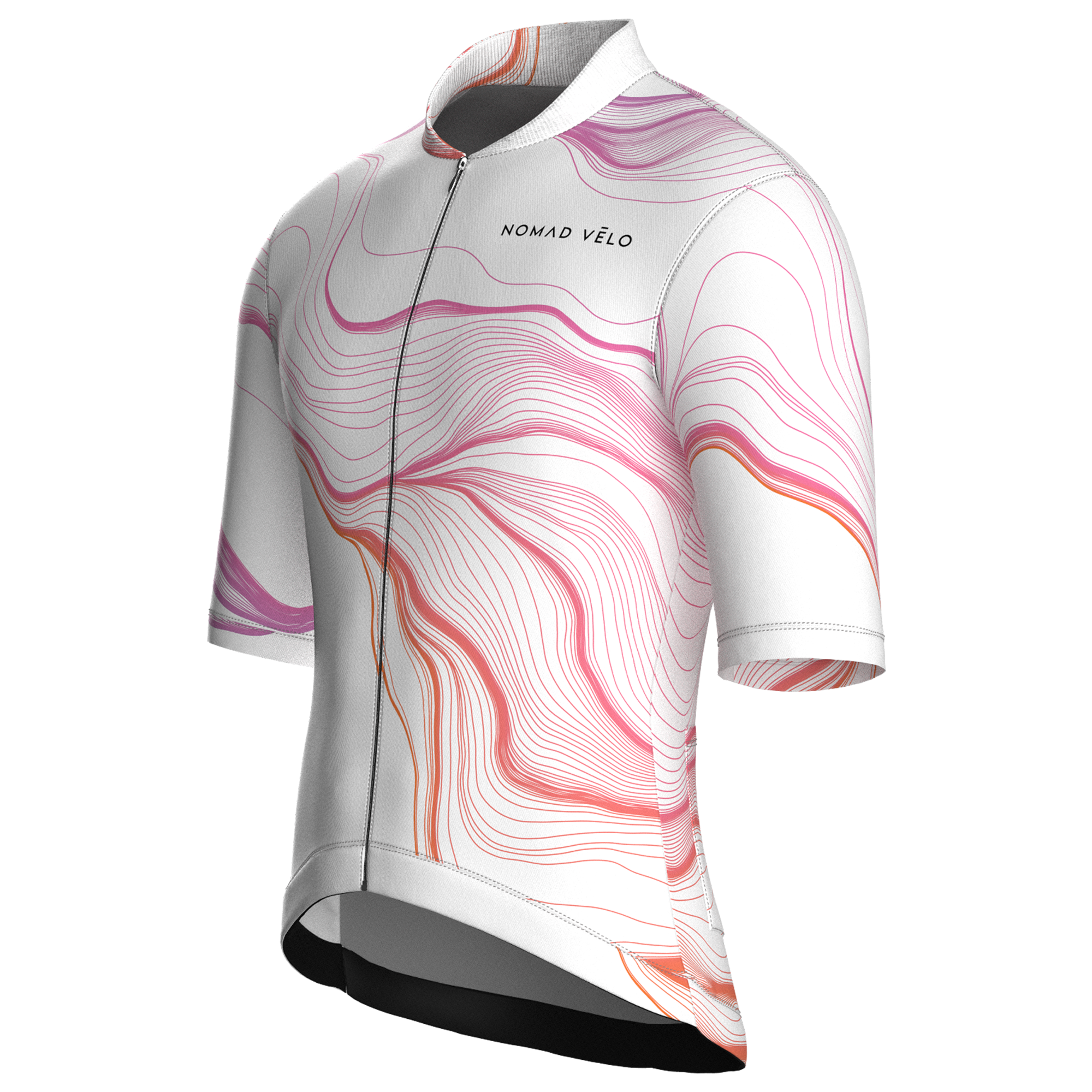 Maglia da ciclismo bianca Contour a maniche corte, vestibilità da gara