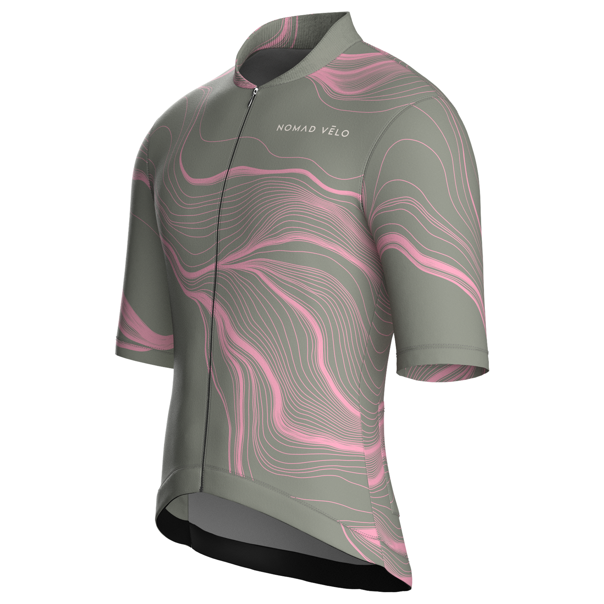 Maglia da ciclismo Contour Khaki a maniche corte, vestibilità da gara.