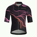 Maglia da ciclismo Contour nera a maniche corte, vestibilità da gara.
