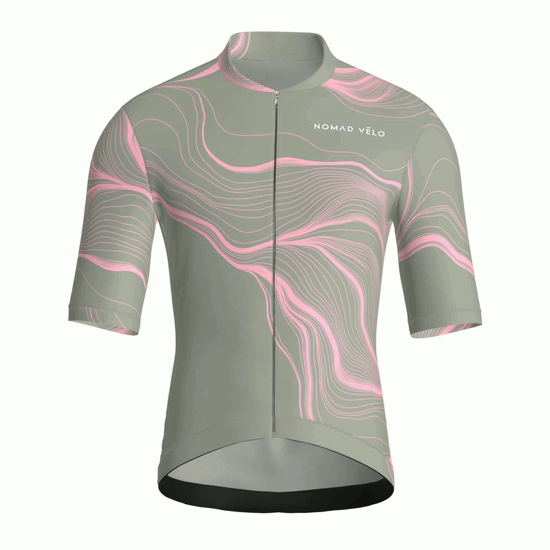 Maglia da ciclismo Contour Khaki a maniche corte, vestibilità da gara.