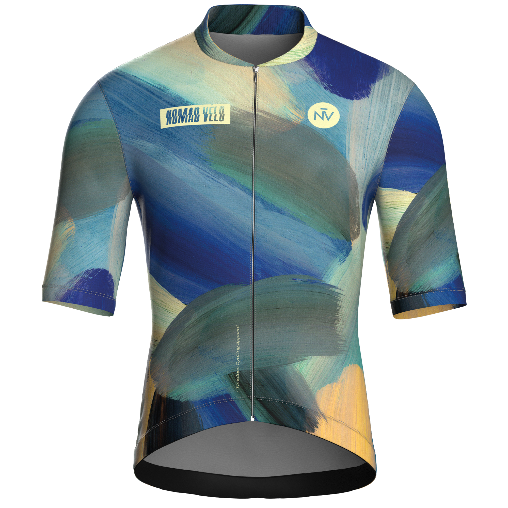 Maglia da ciclismo Painterly Blue – Maniche corte, vestibilità aerodinamica, con grafica sublimata.