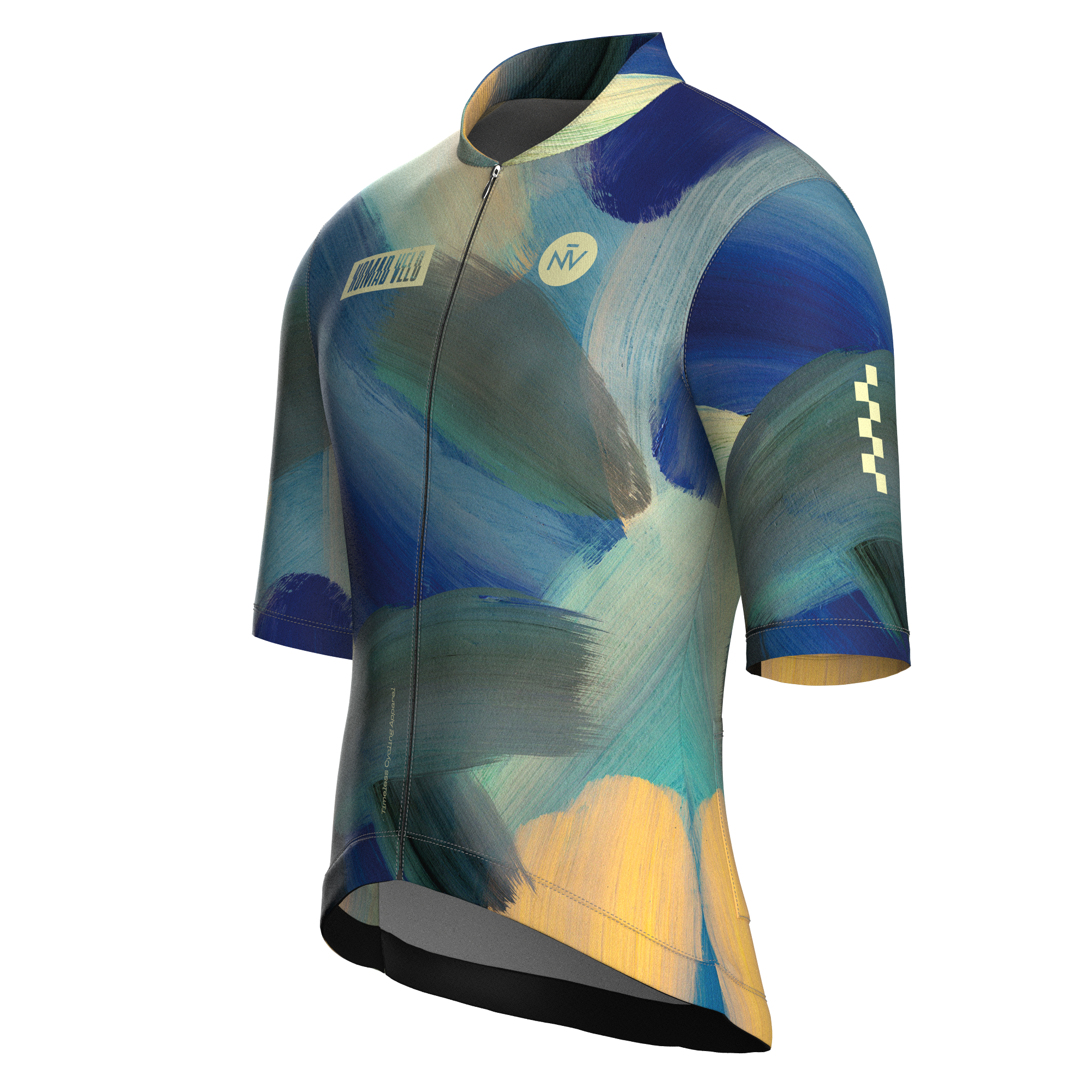 Maglia da ciclismo Painterly Blue – Maniche corte, vestibilità aerodinamica, con grafica sublimata.