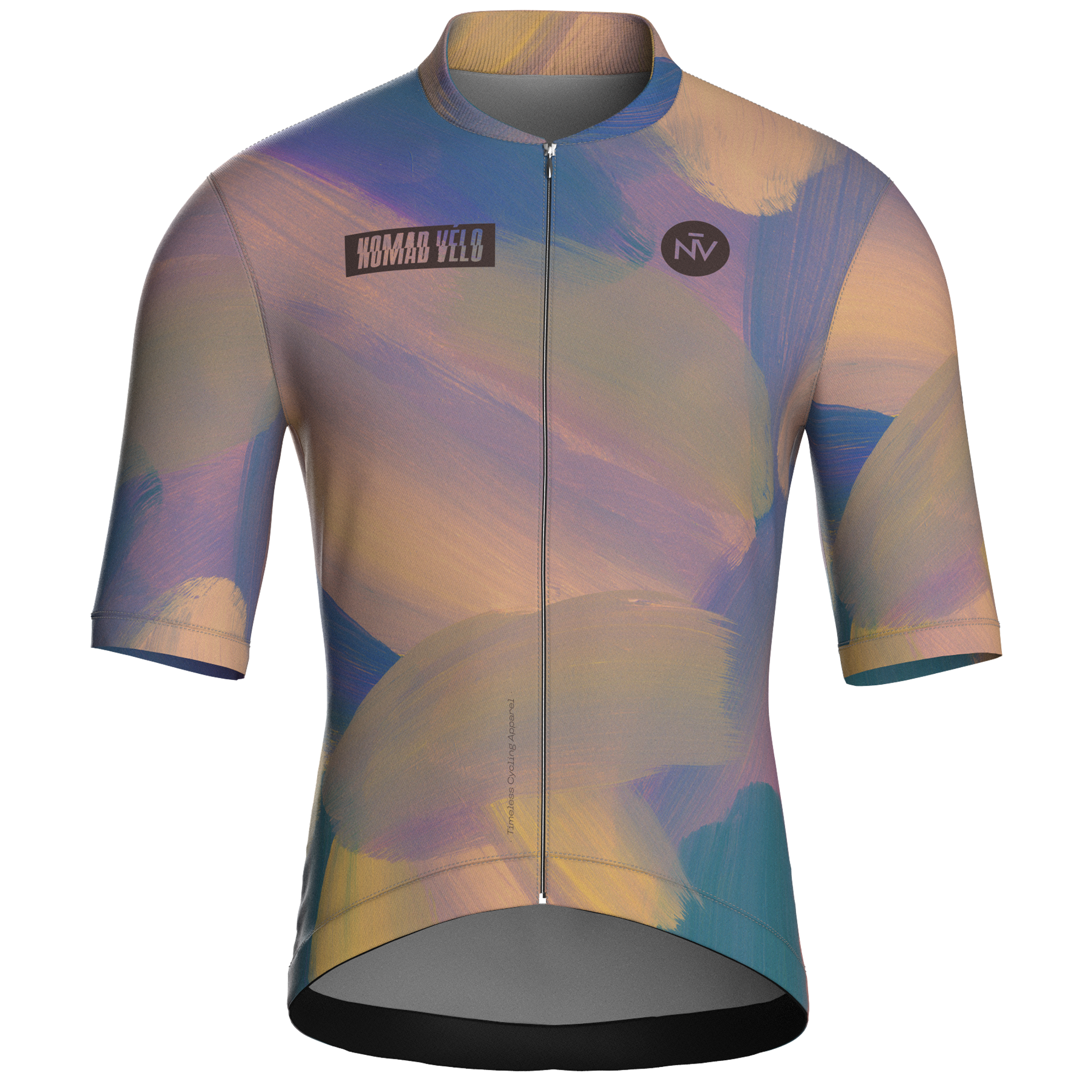 Maglia da ciclismo a maniche corte con stampa a sublimazione "Painterly Sunset" – vestibilità aerodinamica.