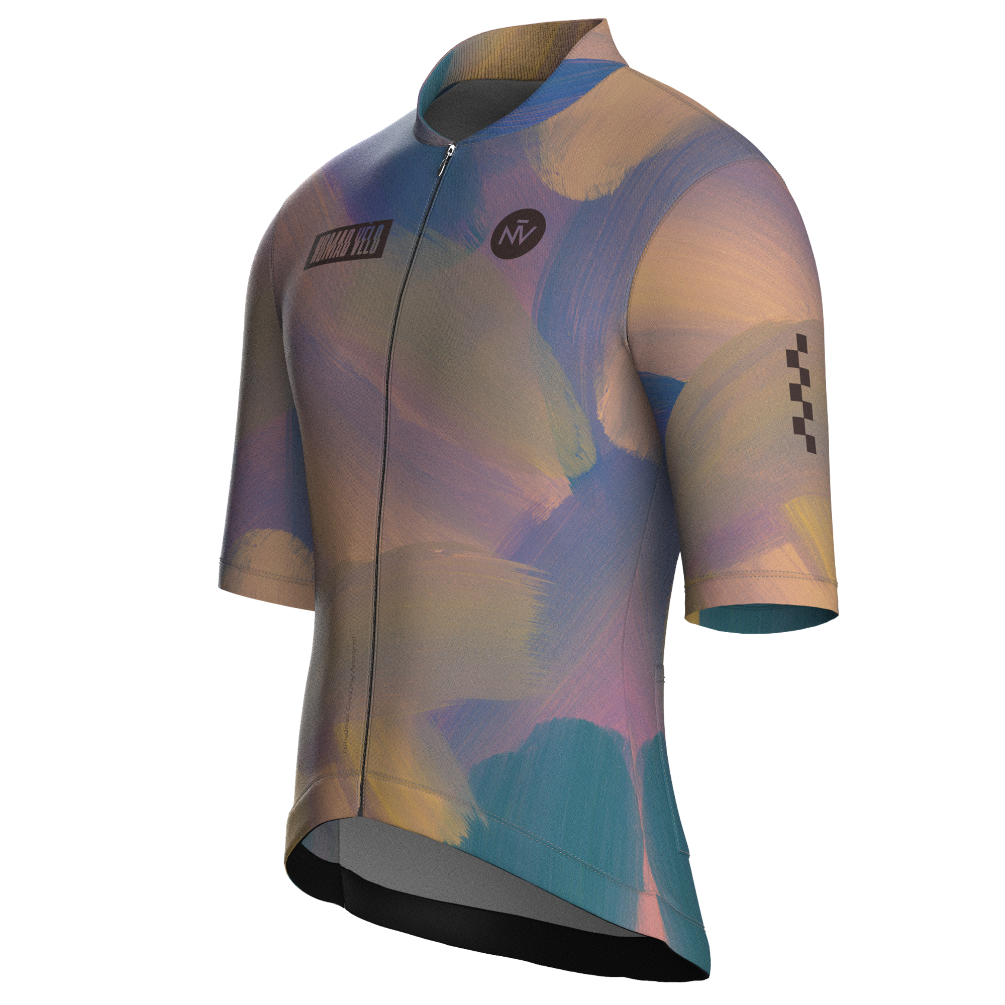 Maglia da ciclismo a maniche corte con stampa a sublimazione "Painterly Sunset" – vestibilità aerodinamica.