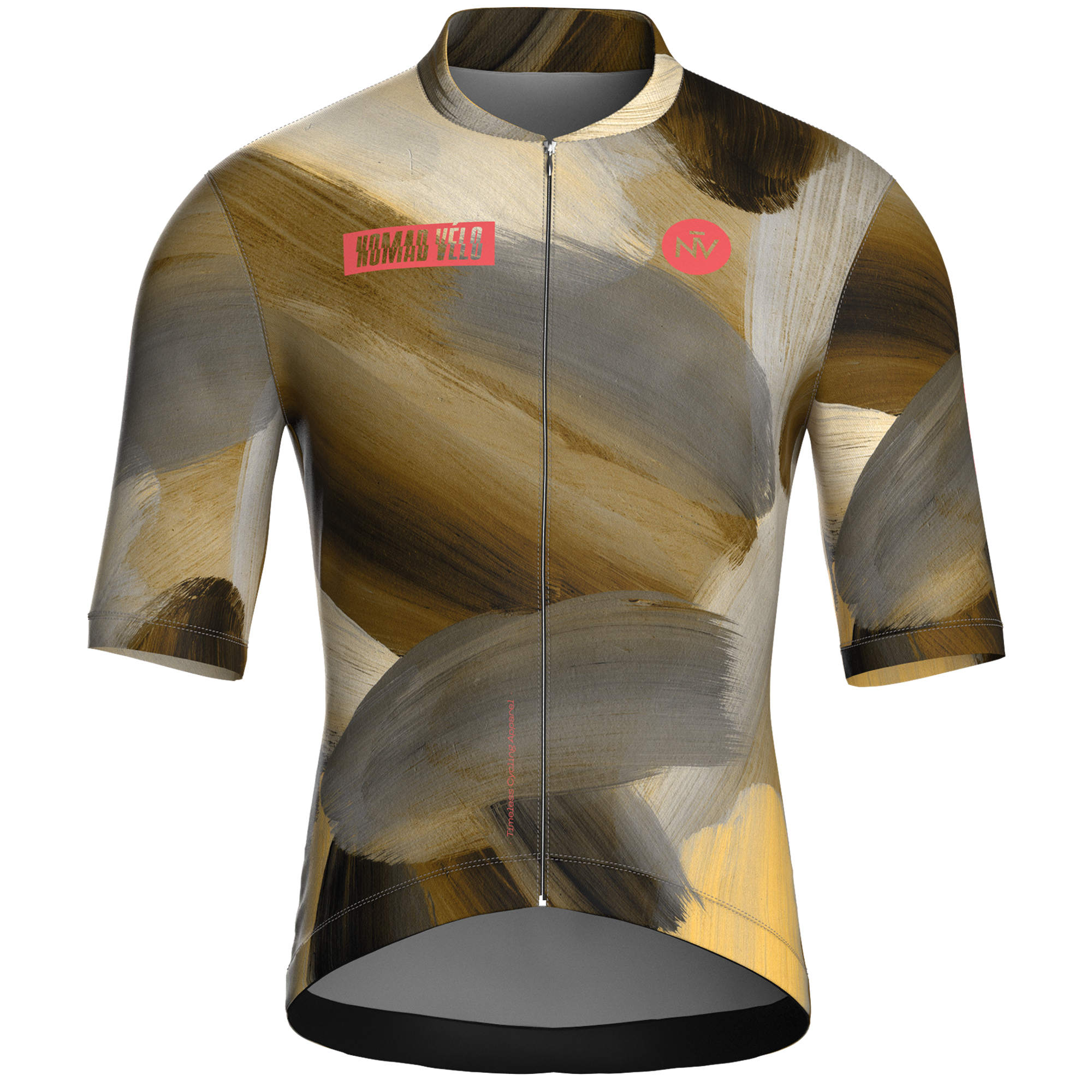Maglia da ciclismo Painterly Bronze a maniche corte, vestibilità aerodinamica, con grafica sublimata.