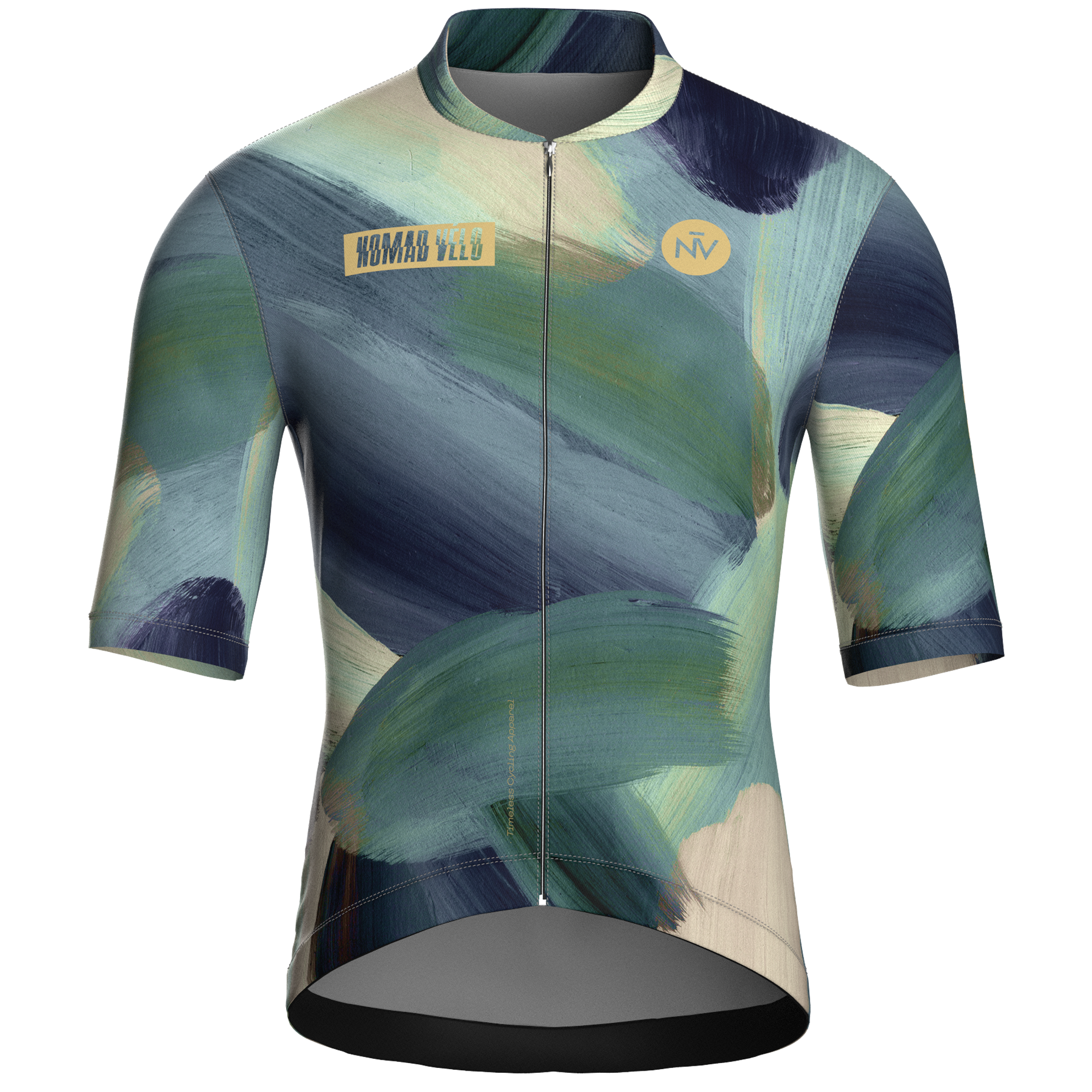Maglia da ciclismo Painterly Sage a maniche corte, vestibilità aerodinamica, con grafica sublimata.