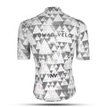 Maglia da ciclismo grigia aerodinamica – Maniche corte, vestibilità da gara, motivo geometrico, ideale per pedalate veloci | Nomad Vélo