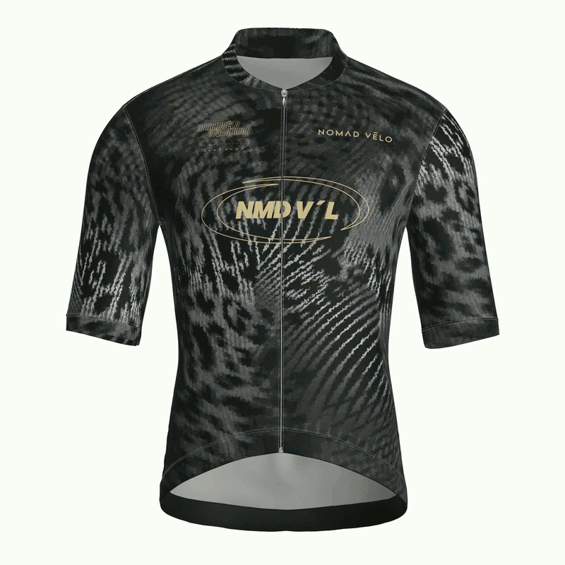 Maglia da ciclismo Panther Noir a maniche corte, vestibilità da gara