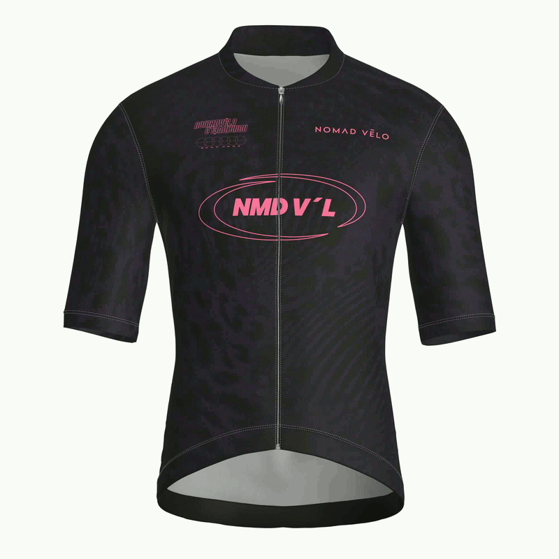 Maglia da ciclismo Panther Black a maniche corte, vestibilità da gara