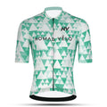 Maglia da ciclismo verde aerodinamica – Maniche corte, vestibilità da gara, motivo geometrico, ideale per pedalate veloci | Nomad Vélo