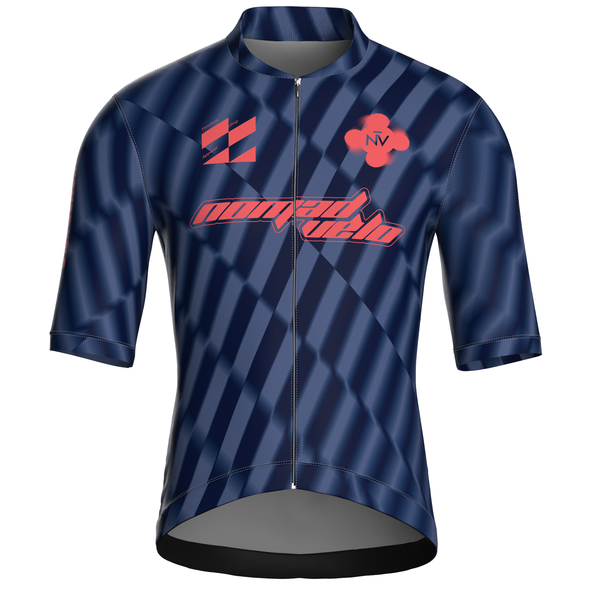 Maglia da ciclismo Motion Navy a maniche corte, vestibilità da gara.