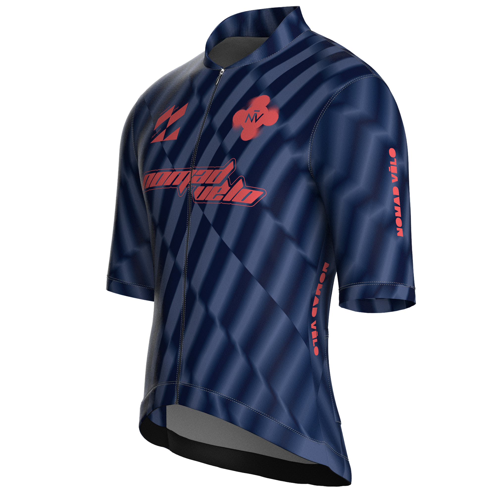Maglia da ciclismo Motion Navy a maniche corte, vestibilità da gara.