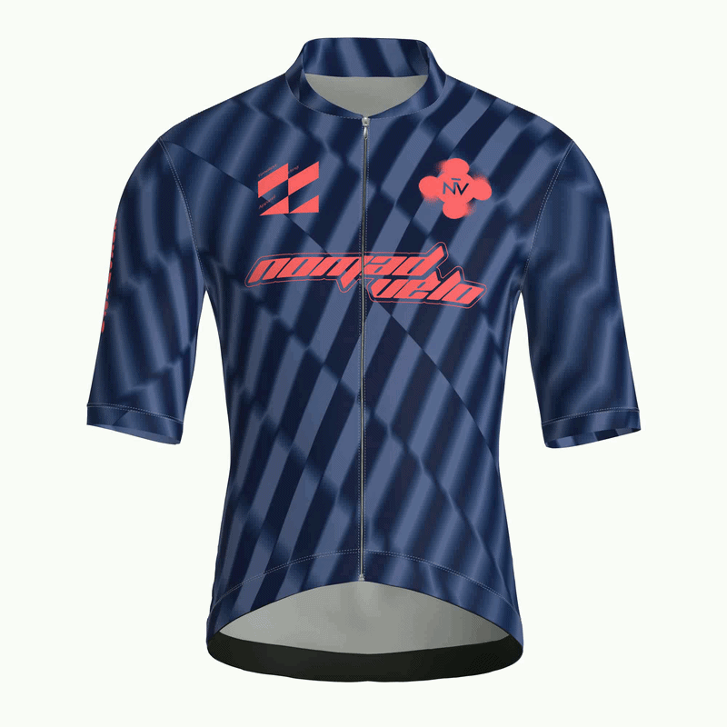 Maglia da ciclismo Motion Navy a maniche corte, vestibilità da gara.