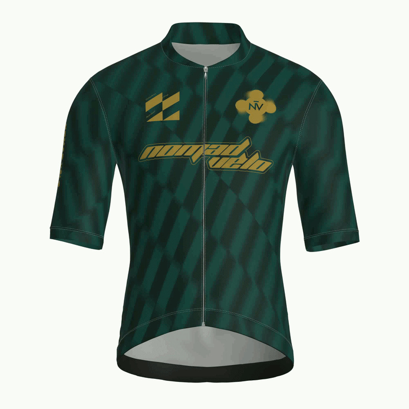 Maglia da ciclismo Motion Emerald a maniche corte, vestibilità da gara.