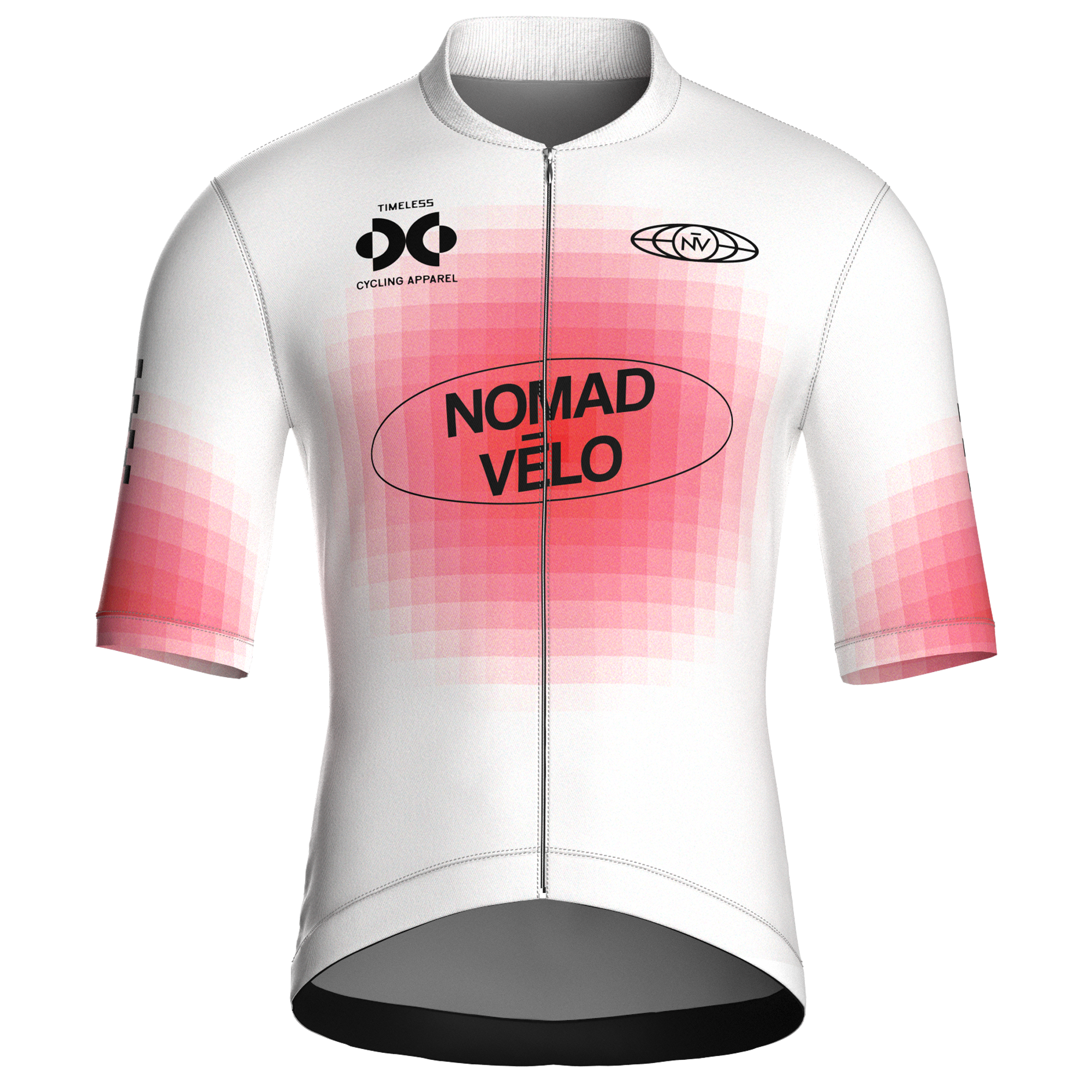 Maglia da ciclismo Pixel White a maniche corte, vestibilità da gara