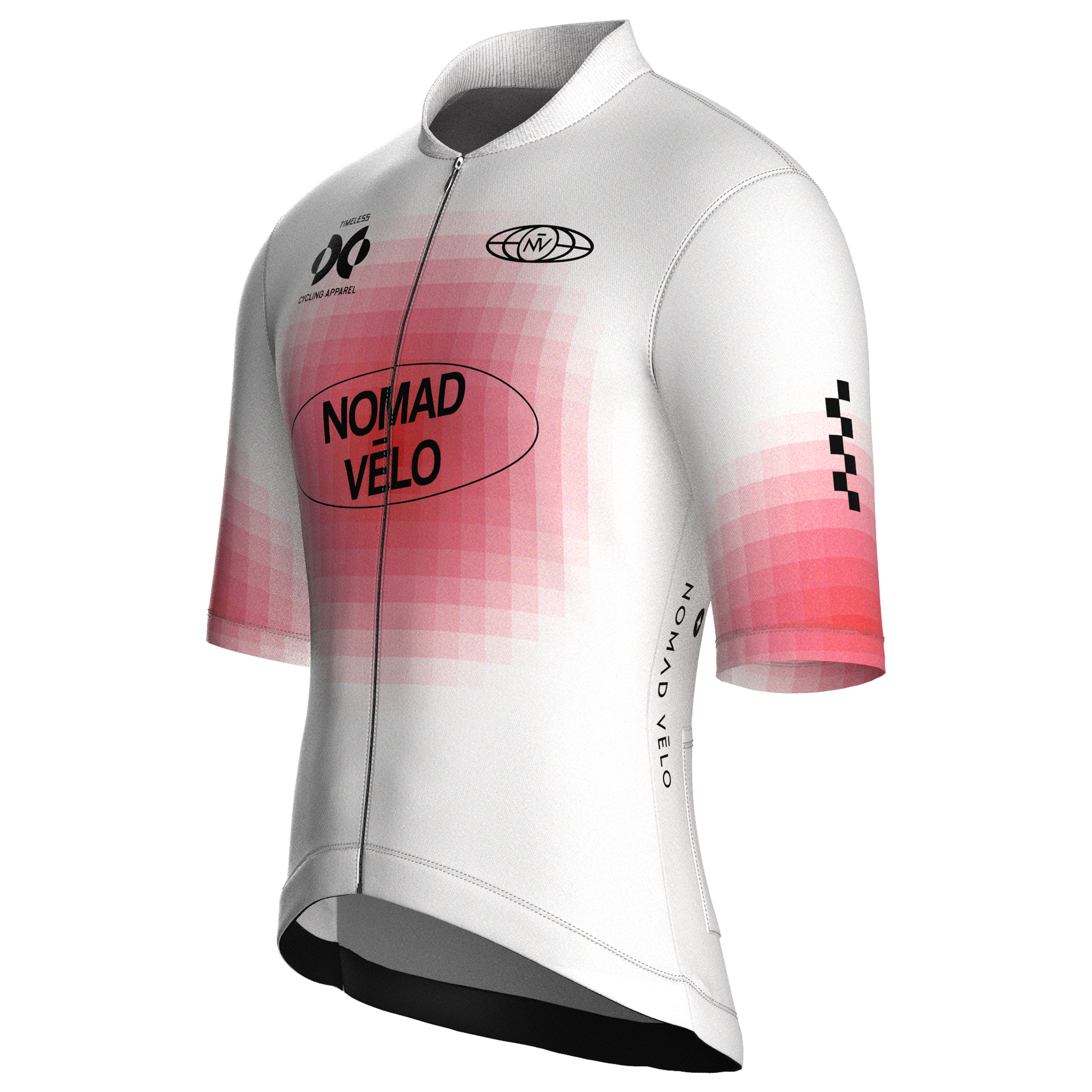 Maglia da ciclismo Pixel White a maniche corte, vestibilità da gara