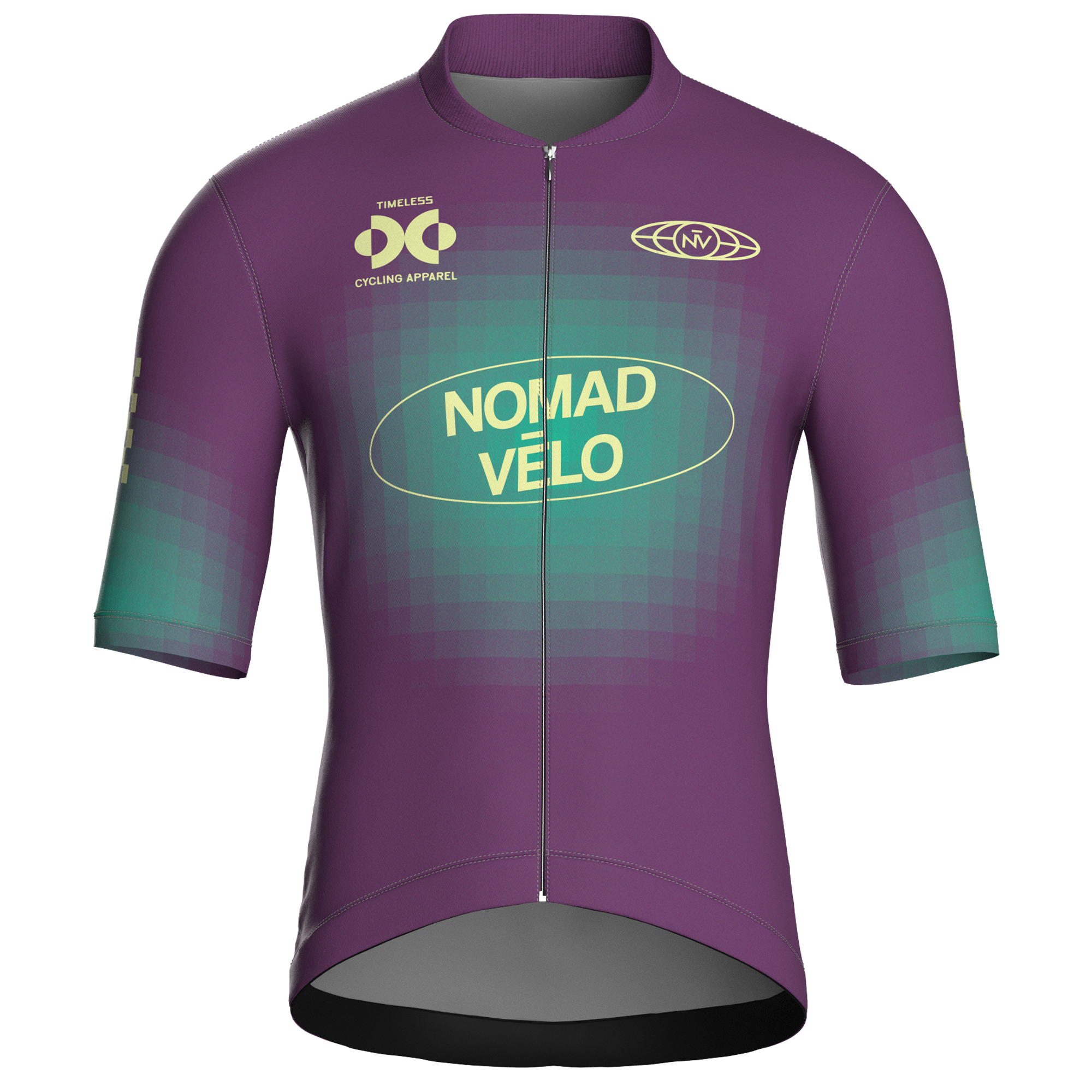 Maglia da ciclismo Pixel Plum a maniche corte, vestibilità da gara