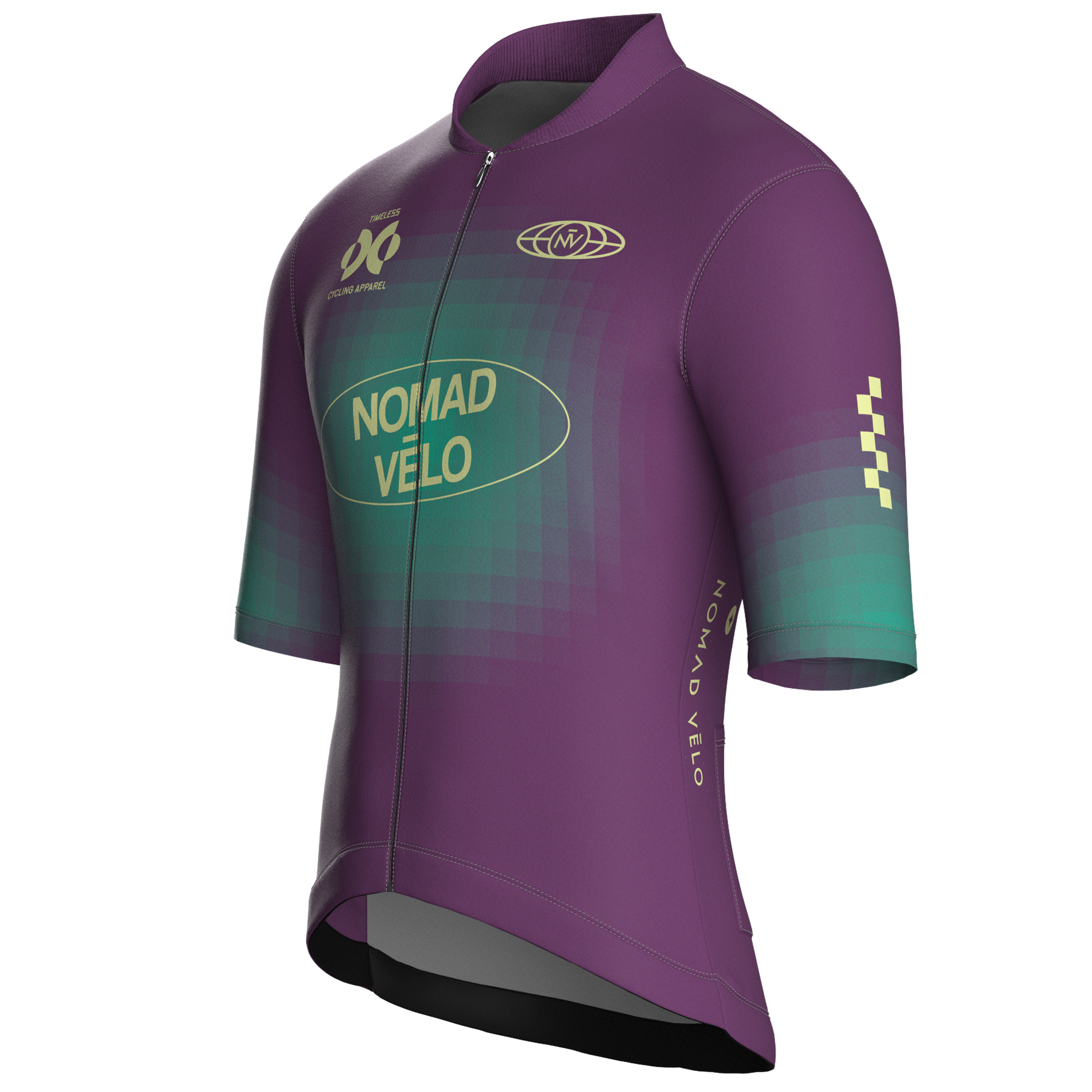 Maglia da ciclismo Pixel Plum a maniche corte, vestibilità da gara