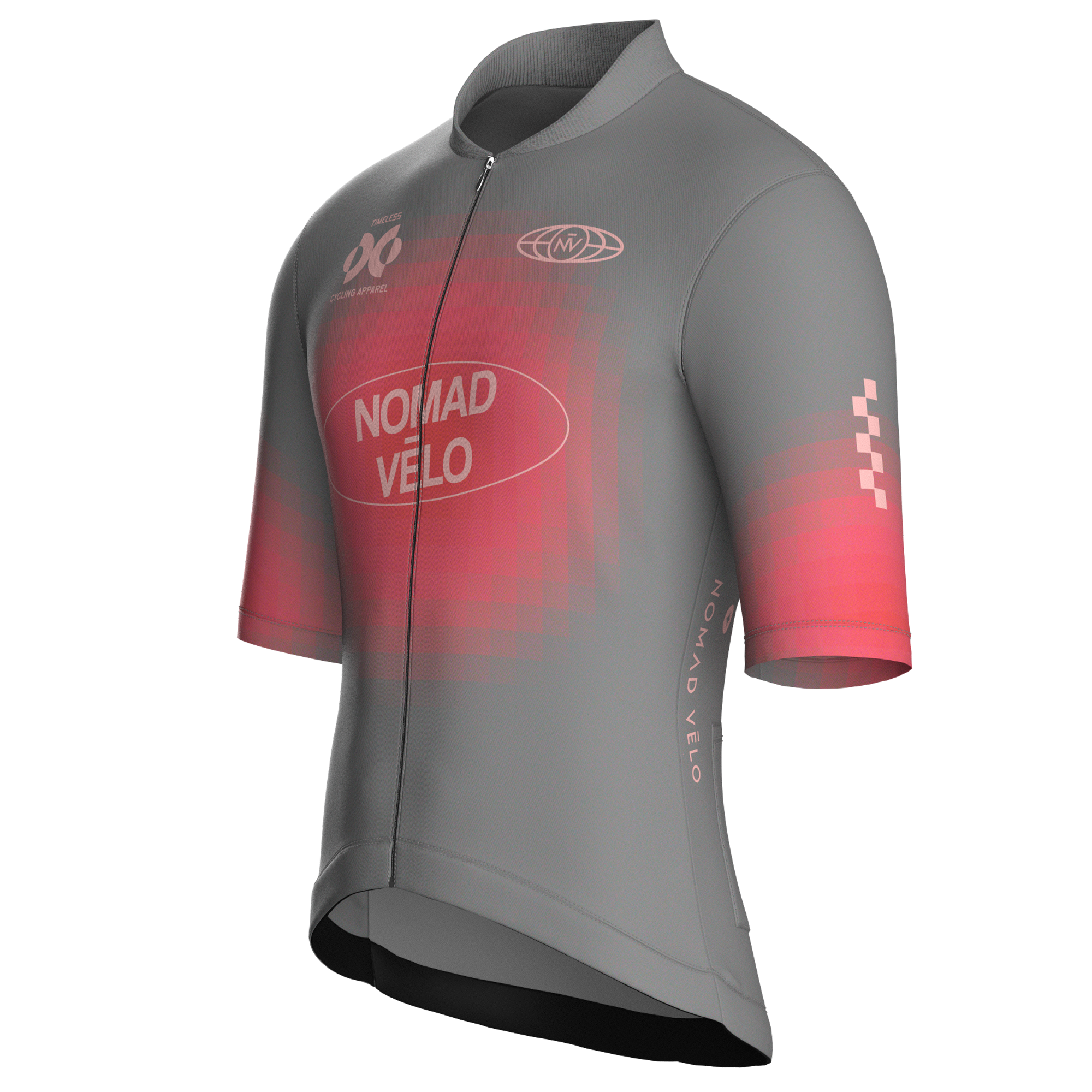 Maglia da ciclismo Pixel Grey a maniche corte, vestibilità da gara