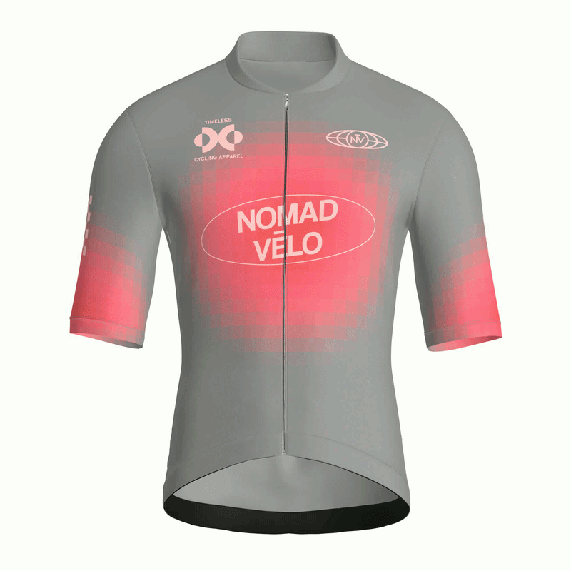 Maglia da ciclismo Pixel Grey a maniche corte, vestibilità da gara
