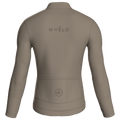 Maglia da ciclismo a maniche lunghe color tortora puro, vestibilità da gara