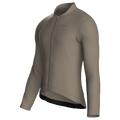 Maglia da ciclismo a maniche lunghe color tortora puro, vestibilità da gara