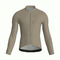 Maglia da ciclismo a maniche lunghe color tortora puro, vestibilità da gara