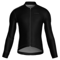 Maglia da ciclismo nera a maniche lunghe, vestibilità da gara