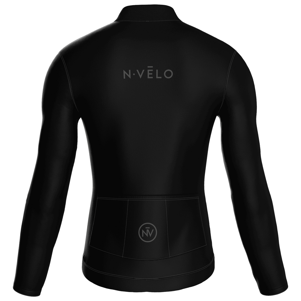 Maglia da ciclismo nera a maniche lunghe, vestibilità da gara