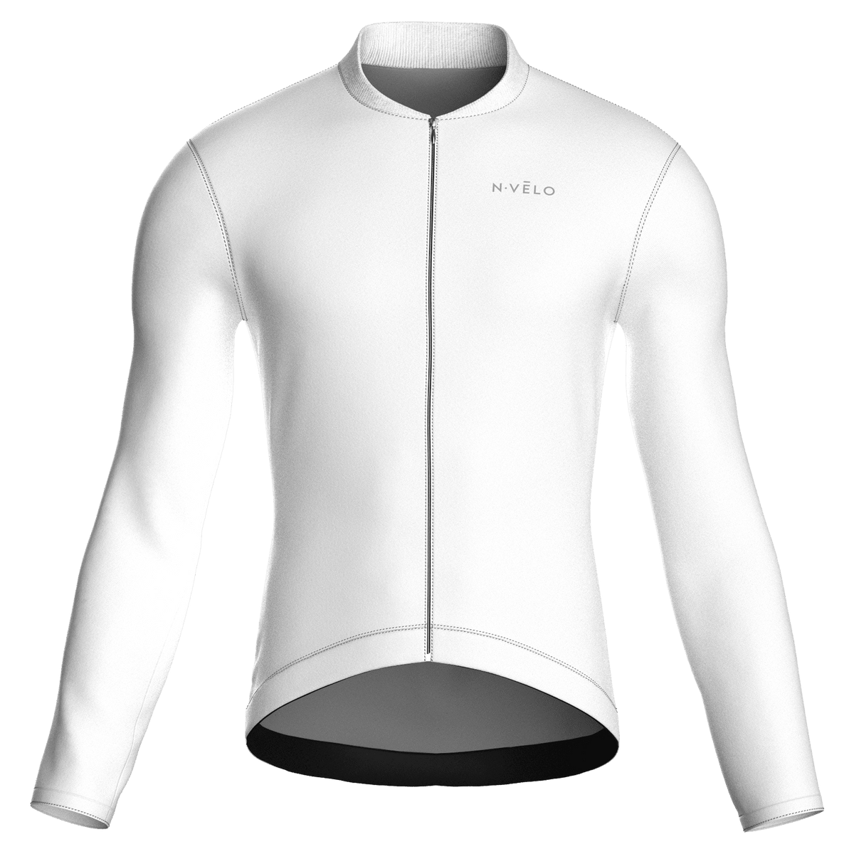 Maglia da ciclismo bianca pura – Maglia a maniche lunghe da gara