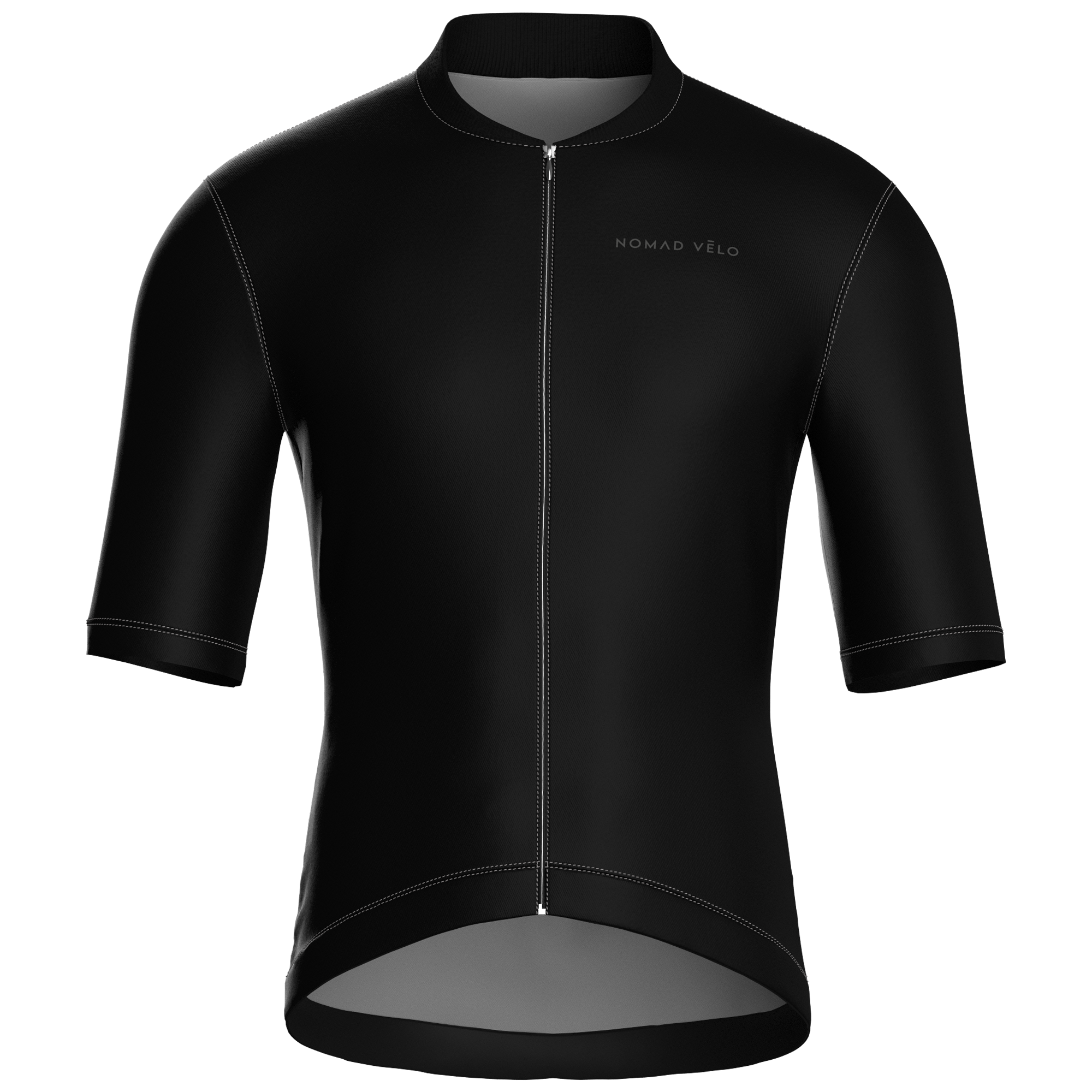 Maglia da ciclismo nera a maniche corte, vestibilità da gara