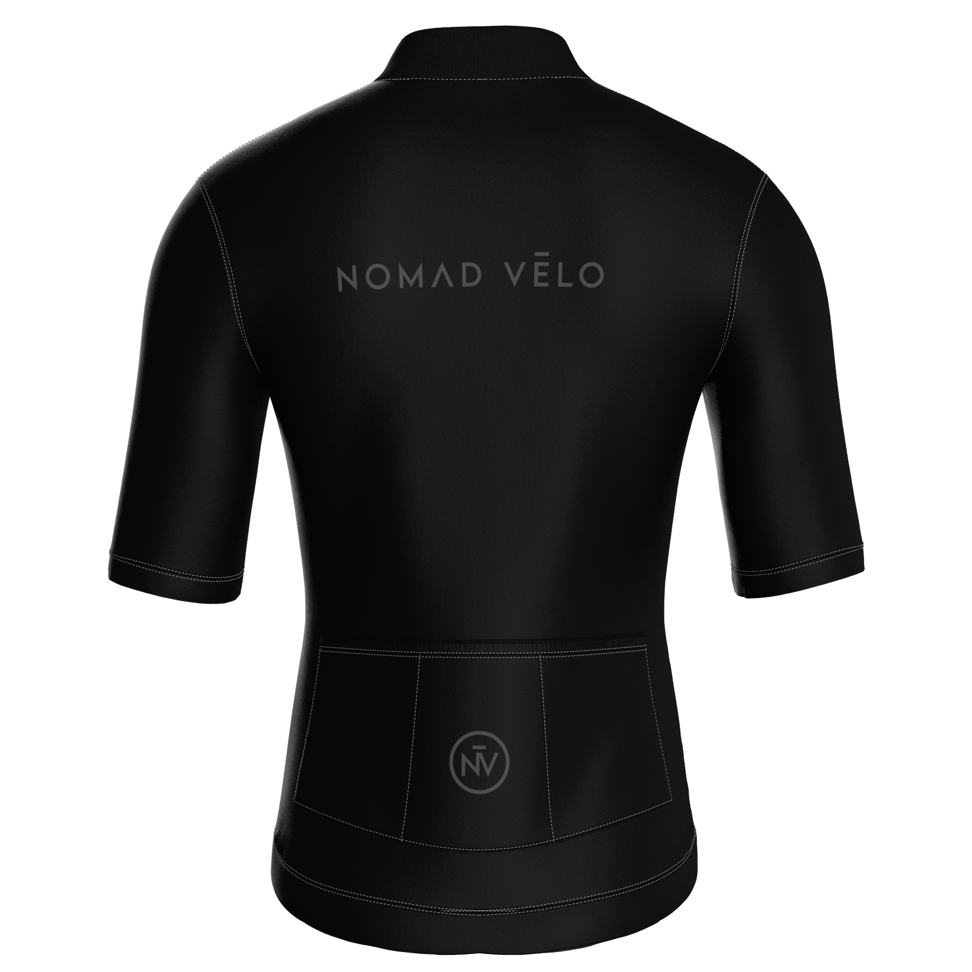 Maglia da ciclismo nera a maniche corte, vestibilità da gara