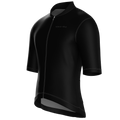 Maglia da ciclismo nera a maniche corte, vestibilità da gara