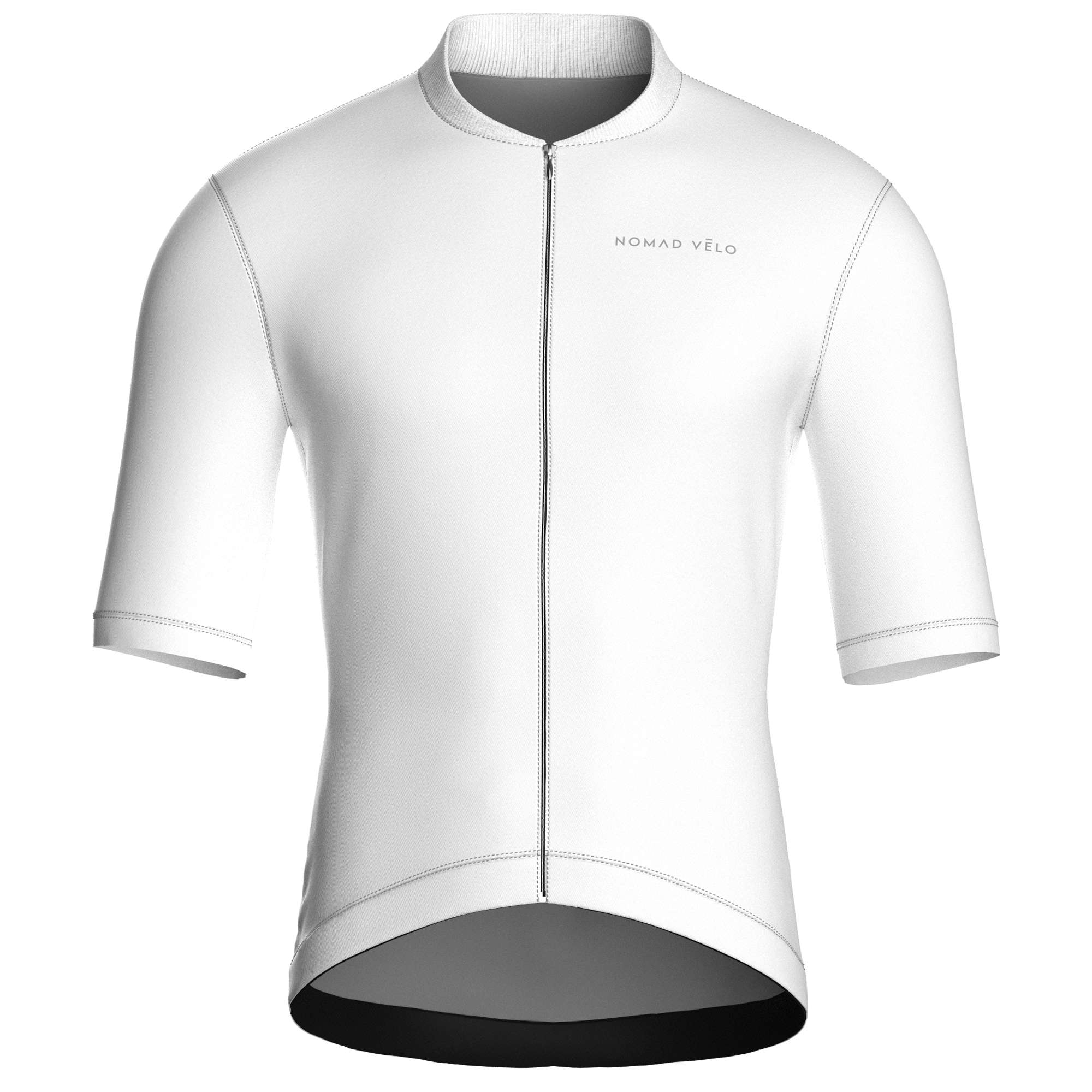 Maglia da ciclismo bianca pura – Manica corta, vestibilità da gara