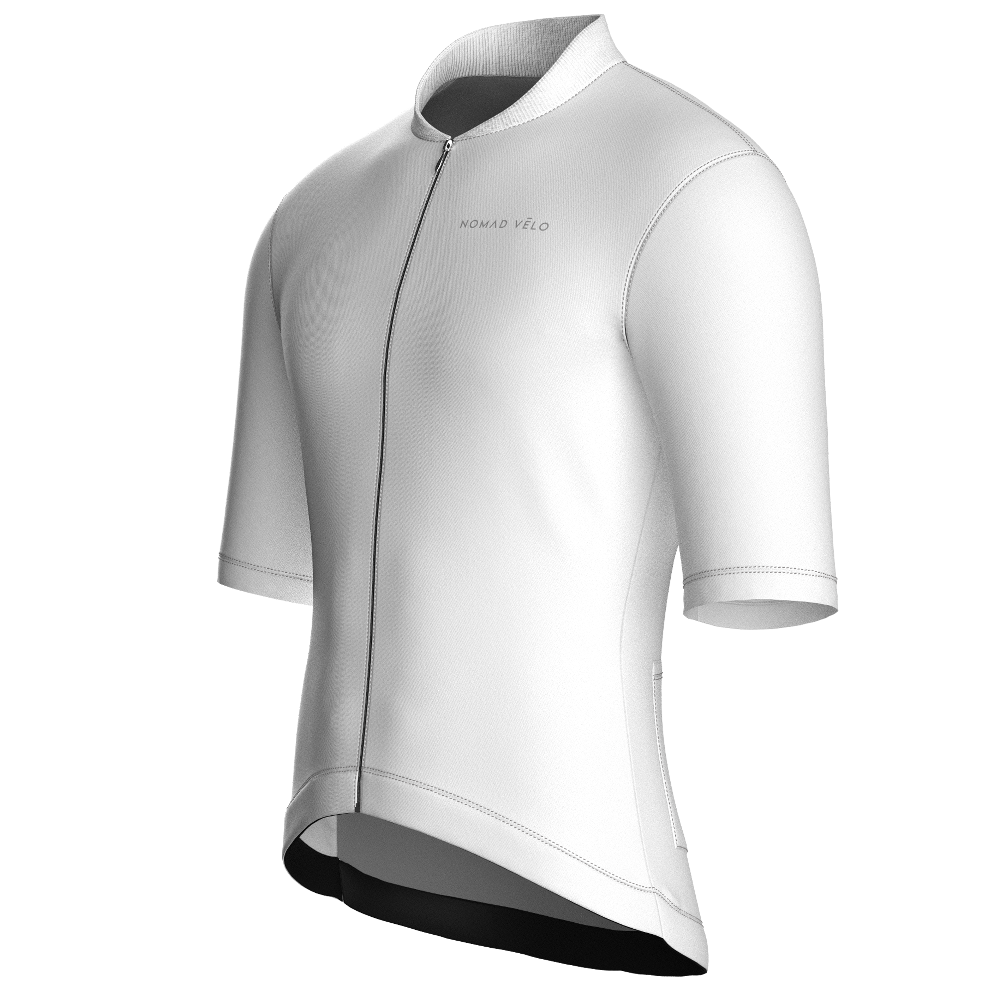 Maglia da ciclismo bianca pura – Manica corta, vestibilità da gara