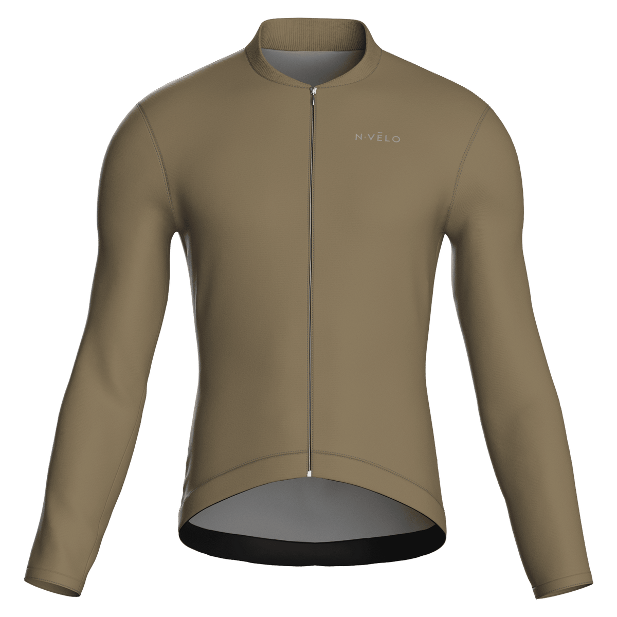 Maglia da ciclismo a maniche lunghe Pure Khaki – vestibilità da gara