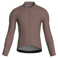 Maglia da ciclismo a maniche lunghe, vestibilità da gara, colore marrone puro
