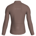 Maglia da ciclismo a maniche lunghe, vestibilità da gara, colore marrone puro