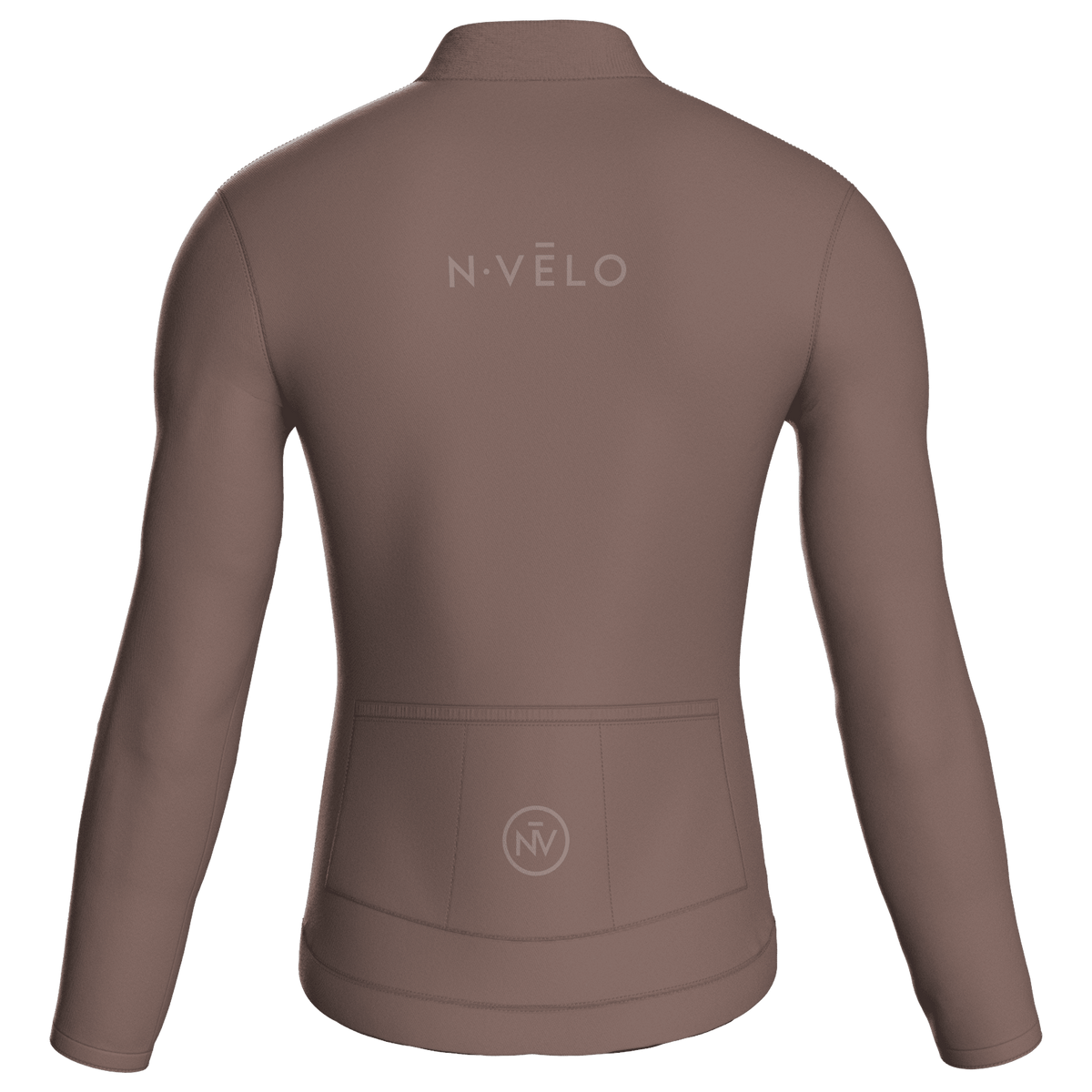 Maglia da ciclismo a maniche lunghe, vestibilità da gara, colore marrone puro